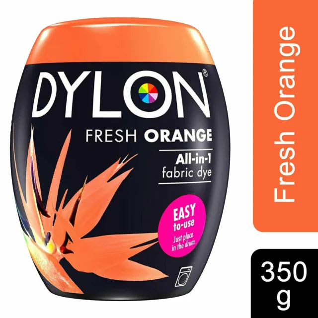 Dylon Washing Machine Fabric Dye Pod, Fresh Orange, 1pk of 350g