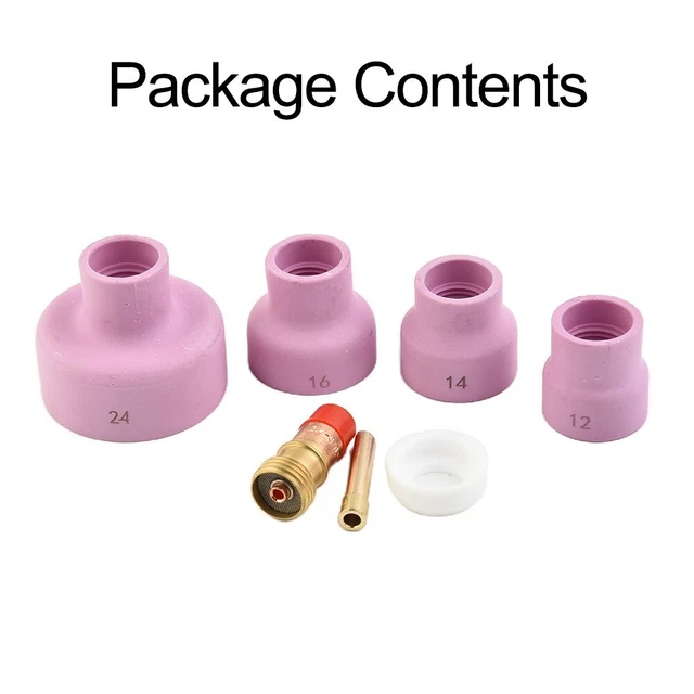 Kit tazza ceramica torcia per saldatura arco argon 7 pz obiettivo gas TIG per WP171826