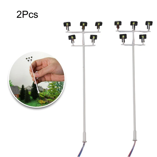 Oniissy Lot De 10 Lampadaires LED HO – 4,5 Cm – 3 V – Pour Modélisme Ferroviaire Et Bâtiments – Blanc Chaud