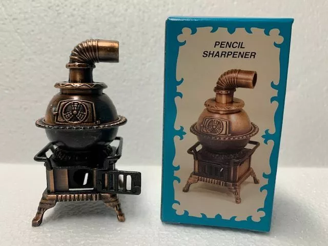 Potbelly Stove Bronze Die Cast Metal Collectible Pencil Sharpener New / Box