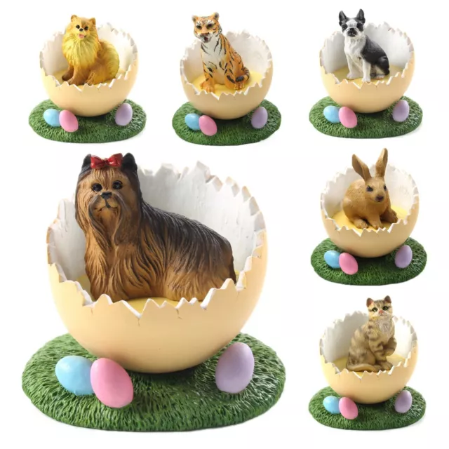 Collectible Spring Home Decor Easter Egg Figurine 228 Dog Breeds to Choose