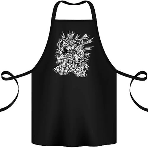 Inca Warrior Skull Gym Martial Arts MMA Axe Cotton Apron 100% Organic