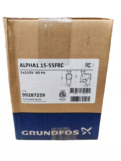 Grundfos 99287259 ALPHA1 15-55FRC Cast Iron Circulator