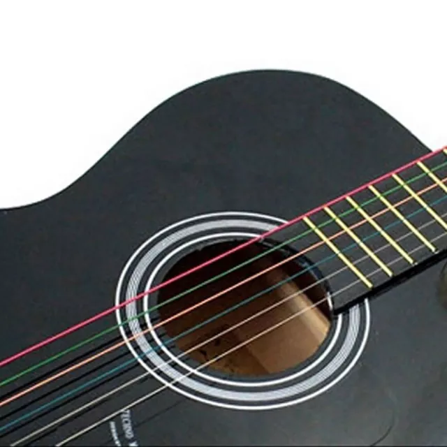 6Pcs Rainbow Colorful Acoustic Guitar Strings Steel Universal Steel Strings