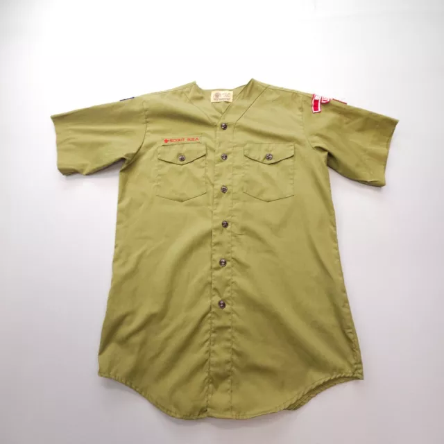 Boy Scouts Of America Adult Small Official Uniform Shirt Green Vintage BSA