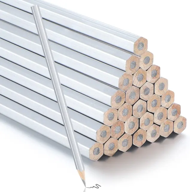Paquetes de 48 lápices plateados soldadores lápiz marcado de plata metálica lápices hexagonales