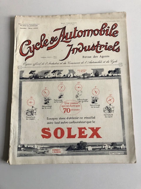Lot De 6 Revues L'Officiel Du Cycle & Automobile 1927 à 1934, Bien Conservées