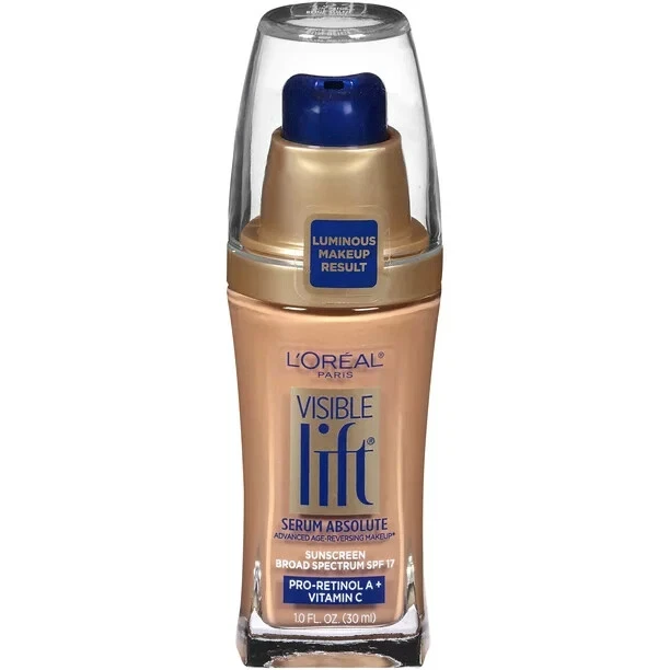 L'Oreal Paris Visible Lift Serum Foundation Makeup, 154 Sun Beige, 1 fl oz