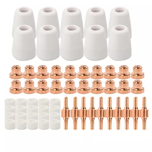 50pcs Air Plasma Cutter Consumables Electrode Tip Kit For Torch PT-31 LG-40 CUT