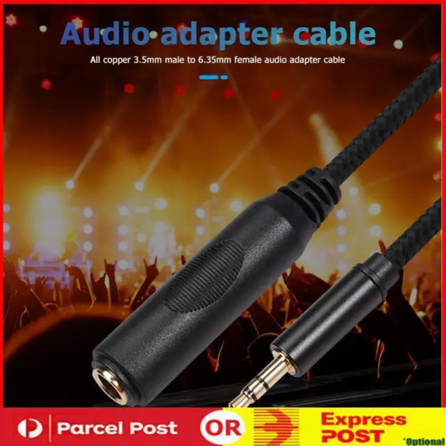 3.5mm Male to 6.35mm Female Cable 1/8 to 1/4 Stereo Audio Adapter (0.3m)