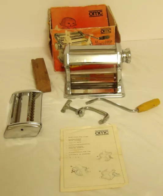 Atlas Model 150 Pasta Maker, OMC Marcato With Instructions And Pasta Recipes