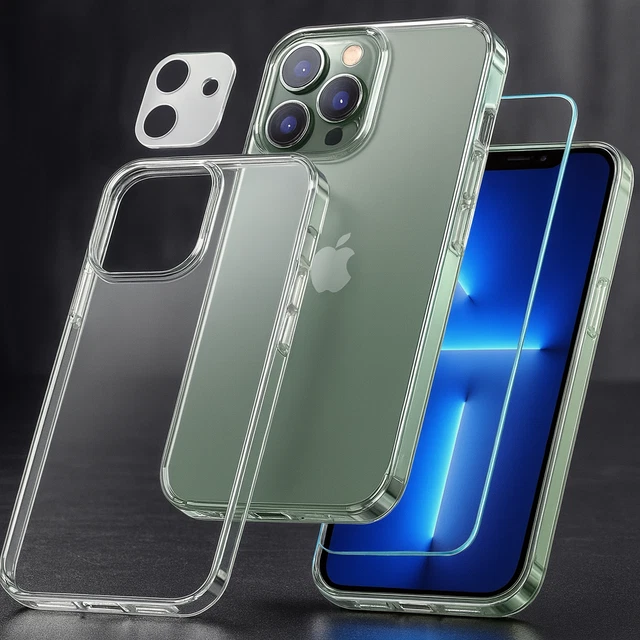 Coque Magnétique Transparente HQSELECTION + 2 Verres Trempés Pour IPhone 16 à 12 Mini - Protection Complète