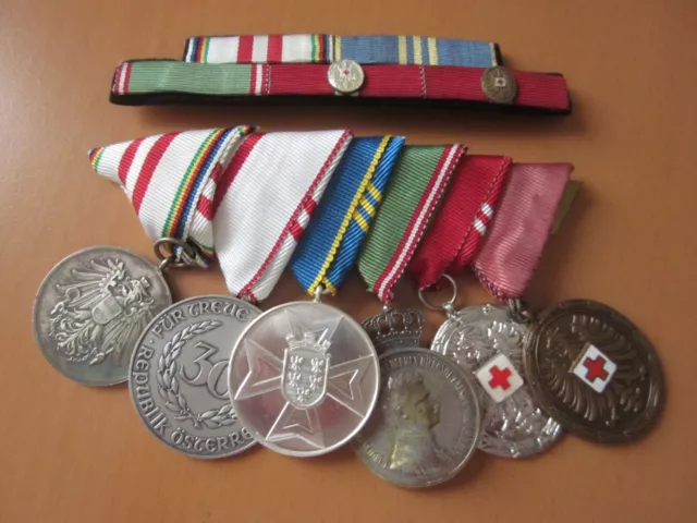 Nachlass Ordensspange Mit 6 Medaillen Und Bandspange