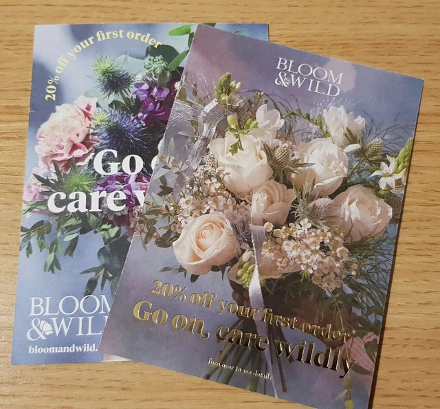 Bloom & Wild Voucher 20% Off First Order! Flowers, Mother's Day - Fast Dispatch!