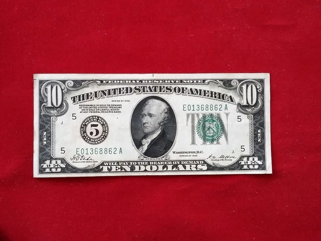 FR-2000E 1928 Series KEY NOTE $10 Ten Dollar Richmond Federal Reserve Note *VF+*