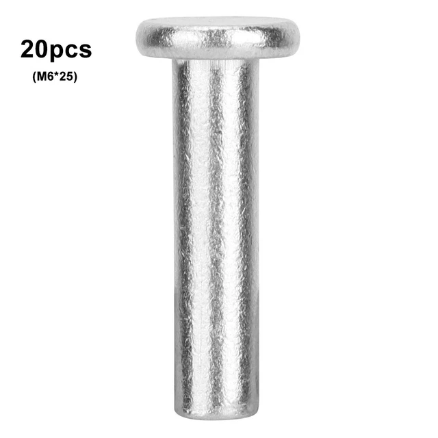 20 pz/set GB867 M6 * 25 rivetti testa piatta in alluminio testa piatta rivetto solido