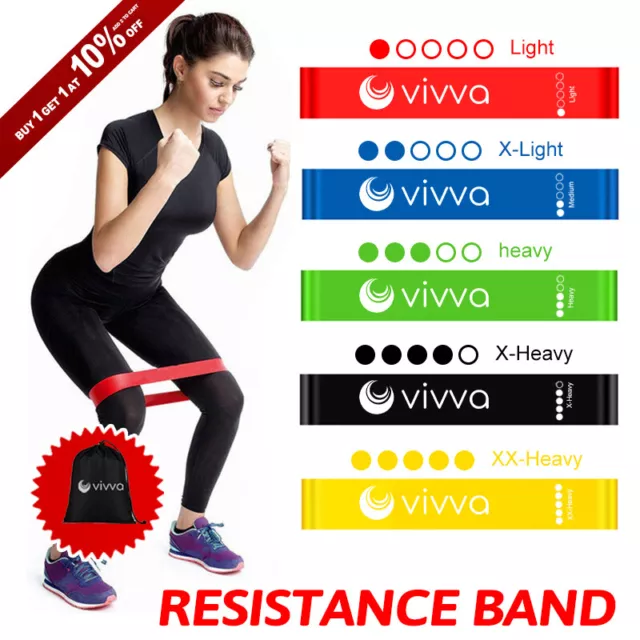 VIVVA Heavy Duty Resistance Yoga bands loop Exercise Fitness Workout Band Gym