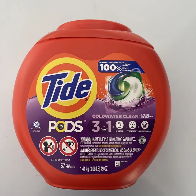 Paquetes detergentes para ropa Tide Pods, Spring Meadow, 51 oz, 57 quilates
