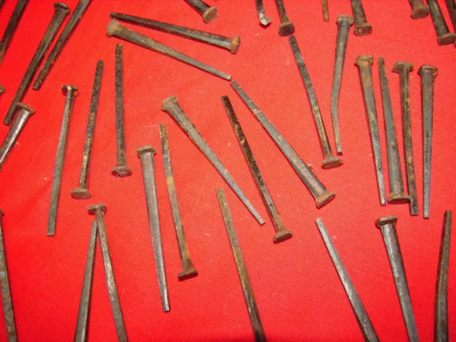 Lot of 59 Antique Square Cut Nails 2 1/2" - SEE PHOTOS 3