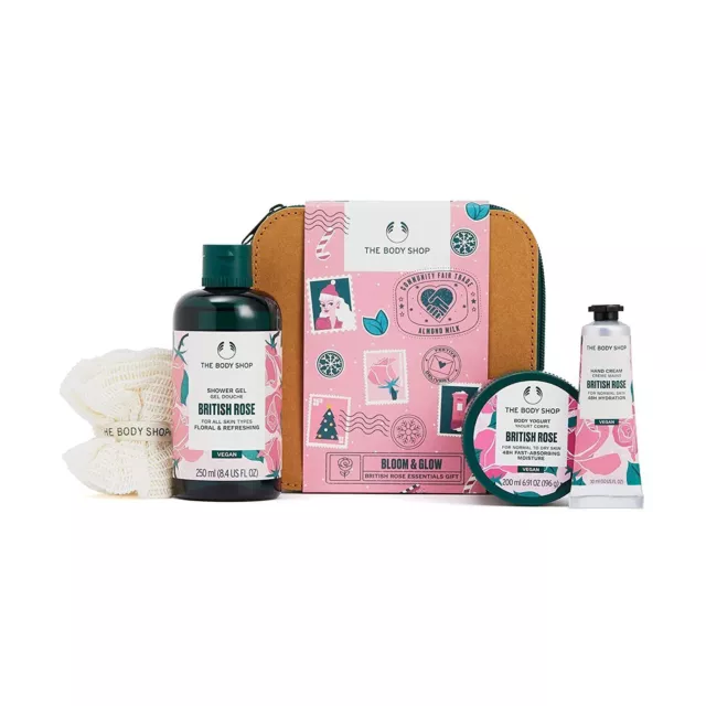 Coffret cadeau The Body Shop Bloom & Glow British Rose Essentials -...