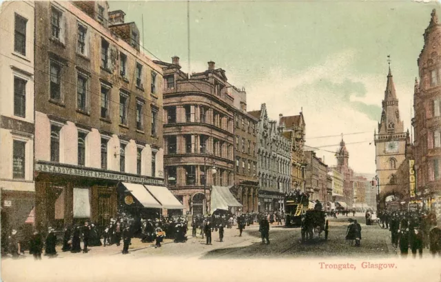 Vintage Postcard Trongate Glasgow Scotland UK Street Scene