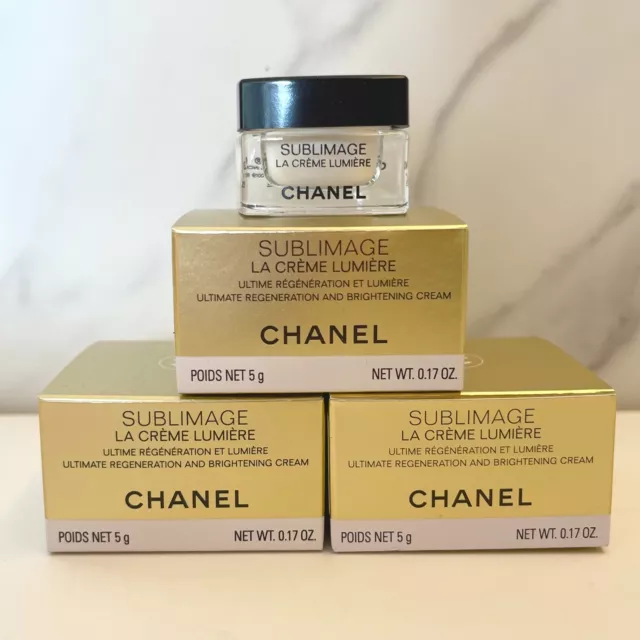 3 x CHANEL Sublimage La Creme Lumiere Regenerating Brightening Cream 5g 0.17oz