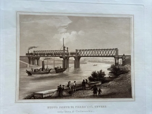 Roma; "Ponte Di Ferro" Tevere  Cacchiatelli Cleter 1870