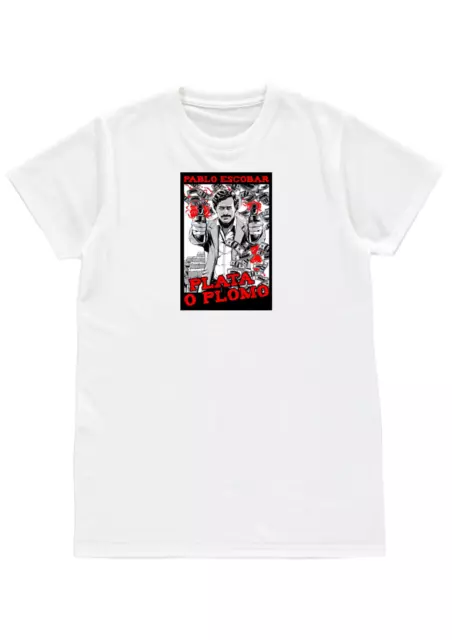 Funny Pablo Escobar Plata O Plomo Poster T Shirt Mens Unisex Christmas Gift L Xl
