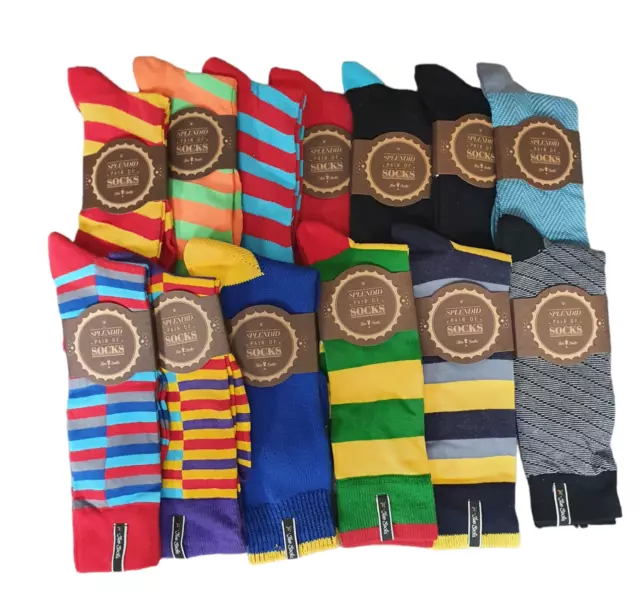 13 Pairs of Mens High Fashion Cotton Socks. Stock Clearance. 7 to 9 Shoe Size.