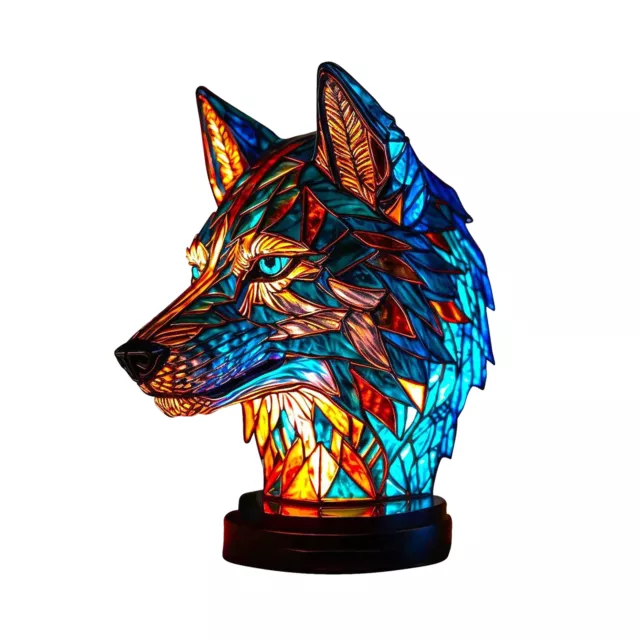 1PCS Animal Table Lamp Series Stained Glass Stained Night Light Retro Desk Lamps