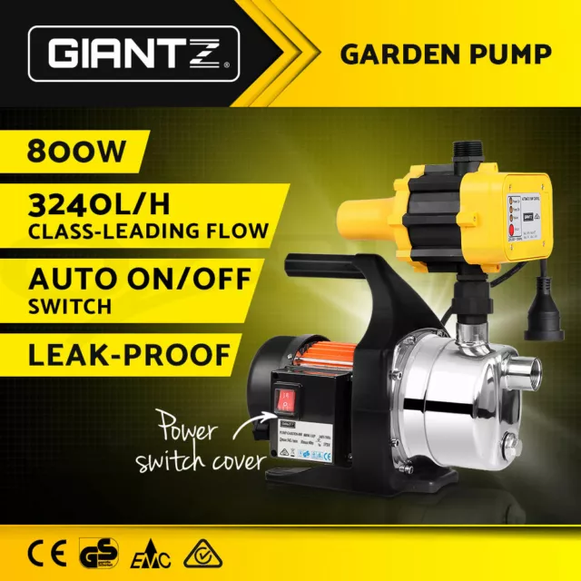 Giantz Garden Water Jet Pump High Pressure 800W Tank Rain Irrigation Yellow