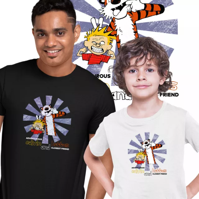 Calvin and Hobbes Retro T-Shirt Action Adventure Erwachsene Kinder lustiges Geschenk Top