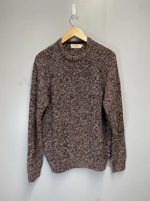 PG Field Chunky Rib Knit Crew Neck Sweater Brown Men’s Medium Large Jumper