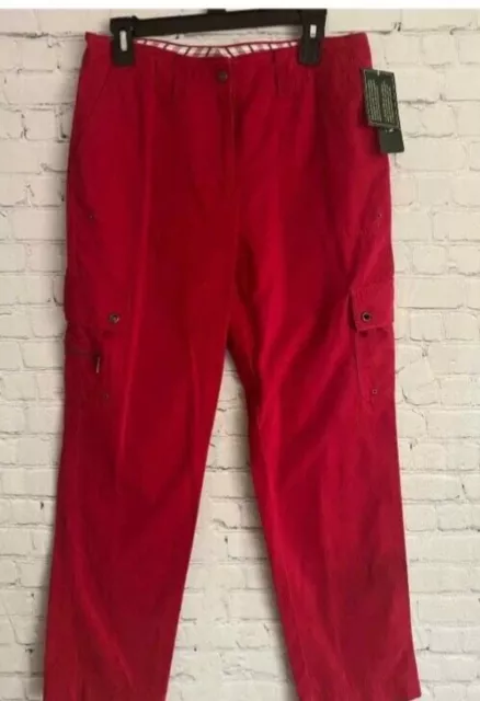 Ralph Lauren, cargo red, women's cotton, preppy pants, size 8