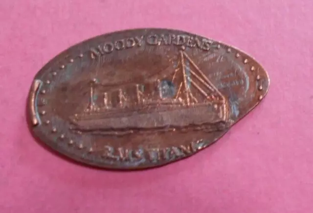 RMS Titanic elongated penny Galveston Texas USA cent Moody Gardens souvenir coin