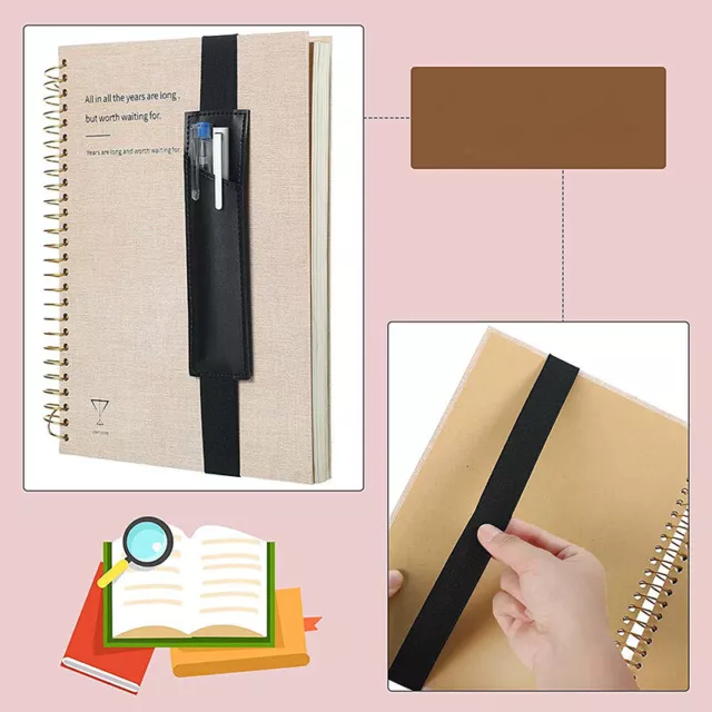 Adjustable Elastic Band Pen Clip Creative Business Notebook Pen Holder JW