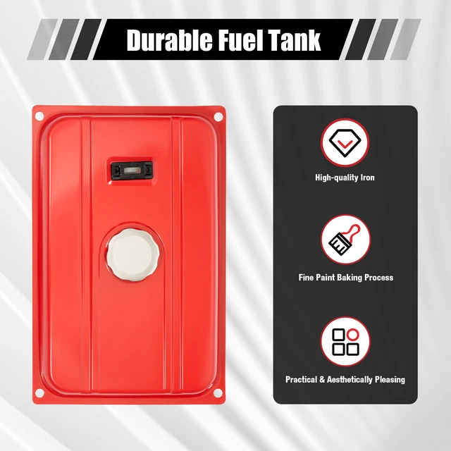 5 GALLON GENERATOR Gas Fuel Tank w/Chrome Cap Gauge Petcock Valve