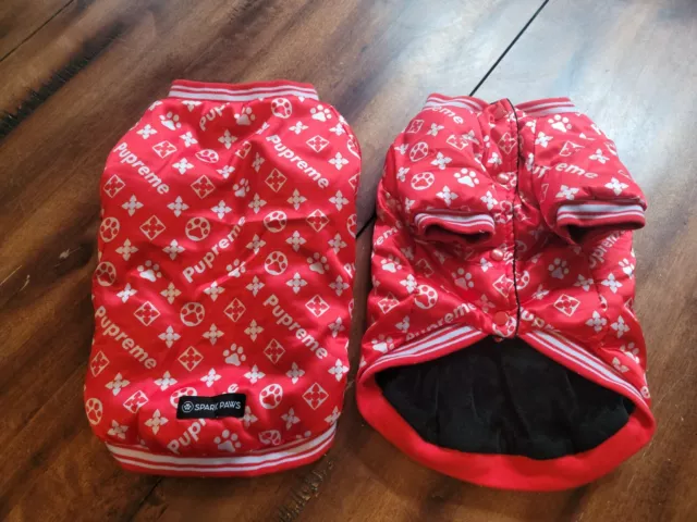 Spark Paws Dog Coat Jacket Bomber Red Pupreme