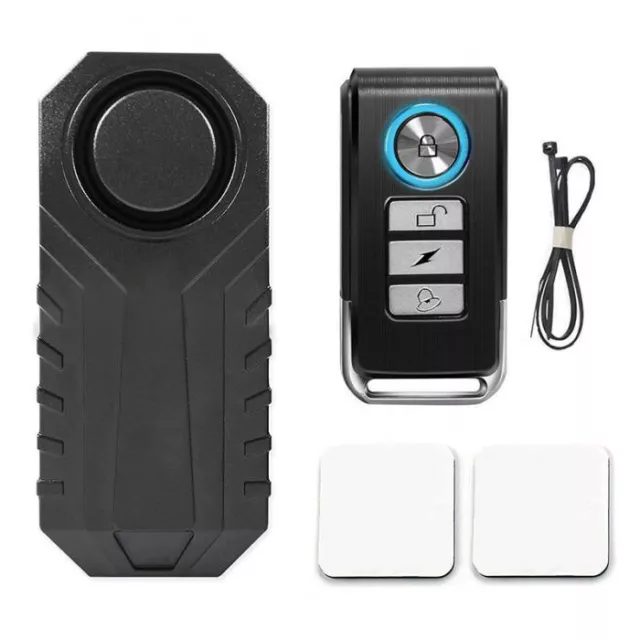 Motorcycle Vibration Alarm Wireless Bike Anti-Theft Security Remote System Loud