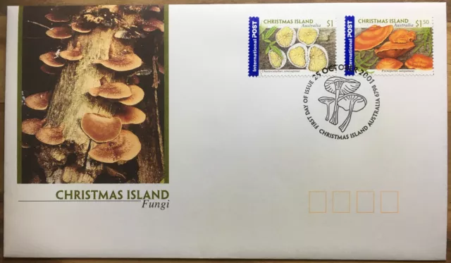 2001 Christmas Island Fungi International Post Set Of 2 FDC, Mint Condition