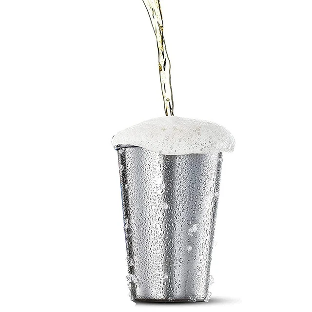 Tragbare Outdoor Tasse aus Edelstahl 304 Bierbecher mit Griff ideal für Camping