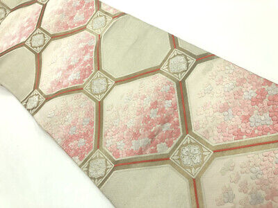 6363805: Japanese Kimono / Vintage Fukuro Obi / Woven Shokkomon Pattern