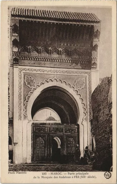 CPA AK MAROC FEZ Porte principale Mosquée Andalous a FEZ Flandrin (37850)