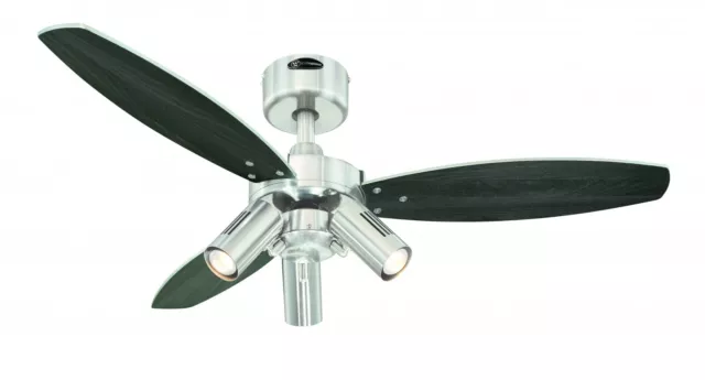 Ceiling fan light with remote Westinghouse Jet Plus Nickel Silver 105 cm / 42"