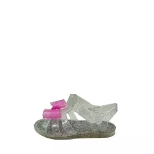 Garanimals Infant Toddler Girls Sparkle Sandals W Bow Shoes Clear Size 6 NEW