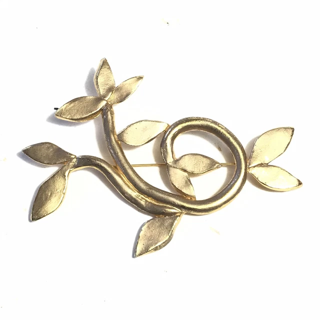 Broche Plaqué Or Signée IL ÉTAIT UNE FOIS - Bijou De Créateur N°1 - Occasion Parfait état - Style Abstrait Moderniste