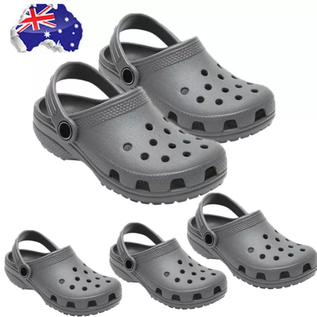 Crocs-Classic Clogs Slippers Garden Breathable Beach Shoe Unisex Women Men Gray