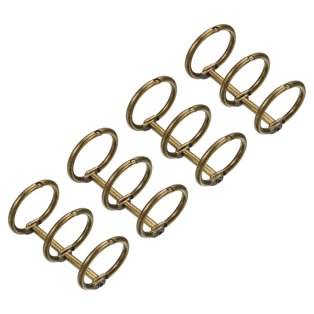 0.79" Diá 3 Anillos Libro Anillos, 4pzs Metal Carpeta Anillos Desmontable Bronce