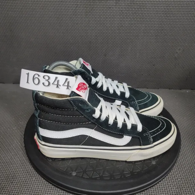 Vans SK8-Hi Slim Shoes Womens Sz 5 Black White Skate Sneakers