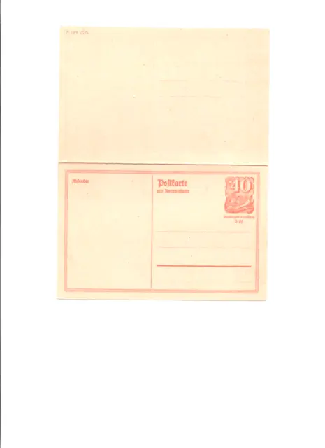Antwort-Postkarte Deutsches Reich: 40 Pf / Papierpreiszuschlag 5 Pf - unbenutzt